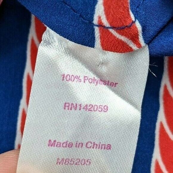 Macbeth Collection Americana Red White Blue Top Shirt Sleeveless V neck Nautical - Picture 6 of 10